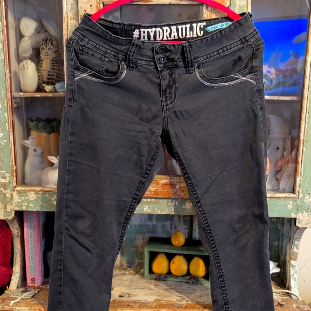 Hydraulic Black Skinny Jeans with Silver Stitching